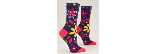 Women's Crew Socks: Sisters Are The Shit | Blue Q