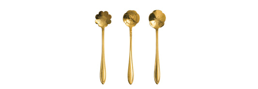 Stainless Steel Flower Shaped Spoons - Set of 3