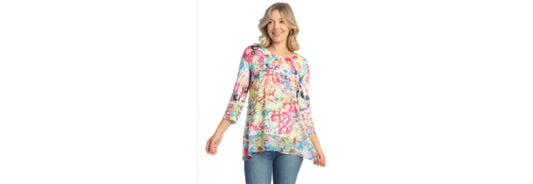 Meadows Animal Print Chiffon Hem Tunic Top