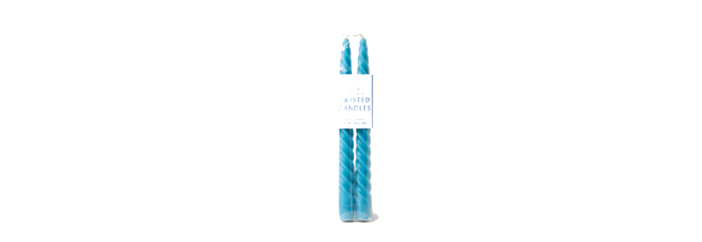 Twisted Taper Candles - Blue