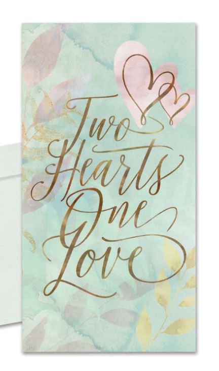 Two Hearts Wedding Money Holder Card