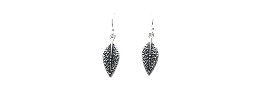 Oxidized Leaf Earrings