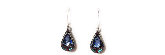 Mosaic Drop Sapphire Crystal Earrings - Firefly