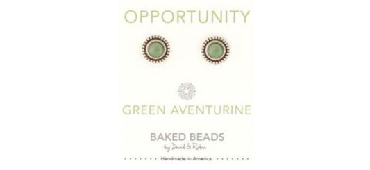 Earrings Opportunity/Green Adventurine Posts - Baked Beads