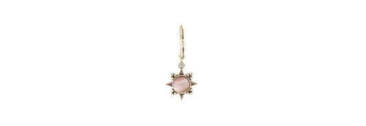 Earrings Starburst Natural Stone Pink Dangle - Baked Beads