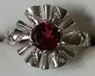 Ring Garnet Starburst Setting Sz 8