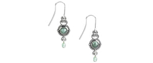 Earrings Adventurine w/Dangle - Silver Forest