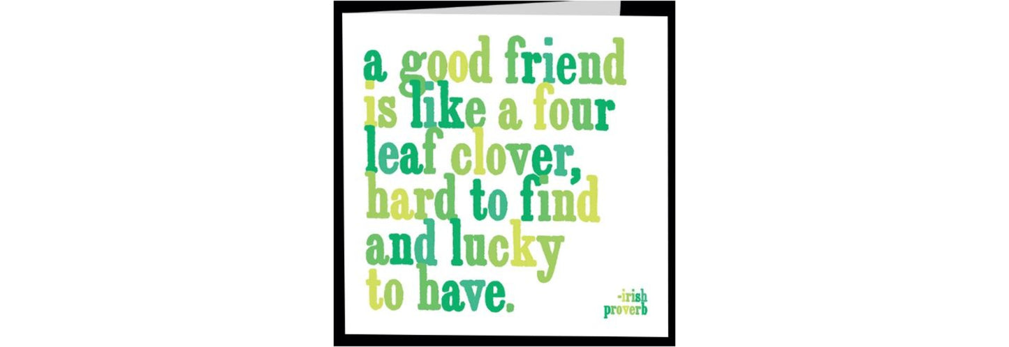 Quotable Cards, Greeting Card Four Leaf Clover