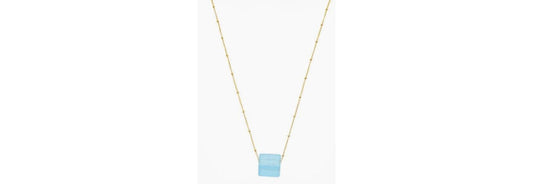 Aqua Gold Glass Necklace