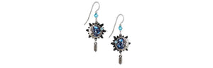Earrings Blue Eclipse w/Crystals - Silver Forest