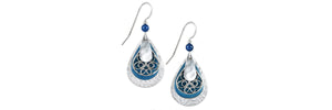 Earrings Blue Silver Teardrop Filigree - Silver Forest