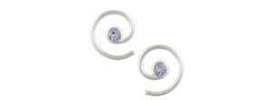 Earrings Crystal Light Blue Swirl Post by Tomas