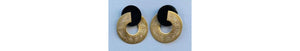 Earrings Broken Circle Gold and Black Post - John Michael Richardson
