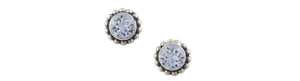 Earrings Crystal Light Blue with Beads Silver
