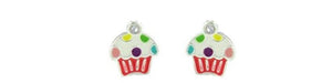 Earrings Polka Dot Cupcake Studs - Tomas