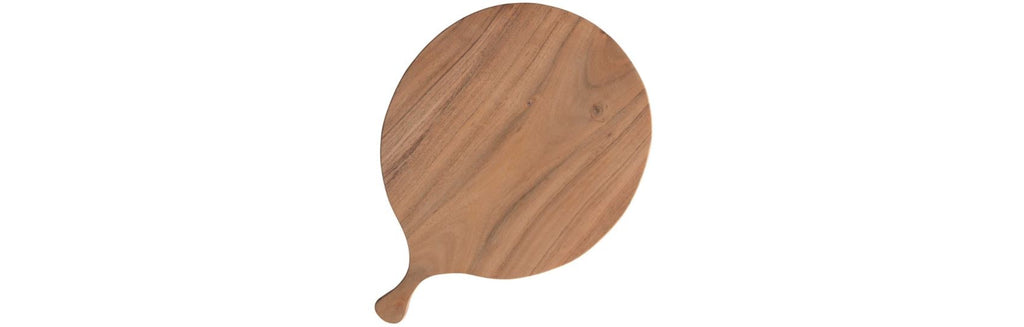 Cutting Board Acacia Wood Round w/Little Handle - Creative Co-Op