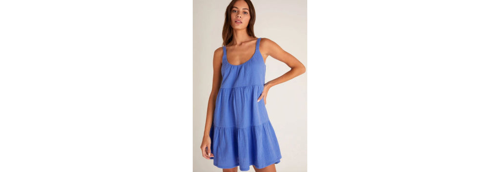 Danny Gauze Mini Dress in Pacific Blue - Z Supply