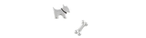 Earrings Sterling Silver Dog & Bone Studs - Tomas