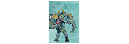 Elephant and Yellowbird All Occasion Greeting Card