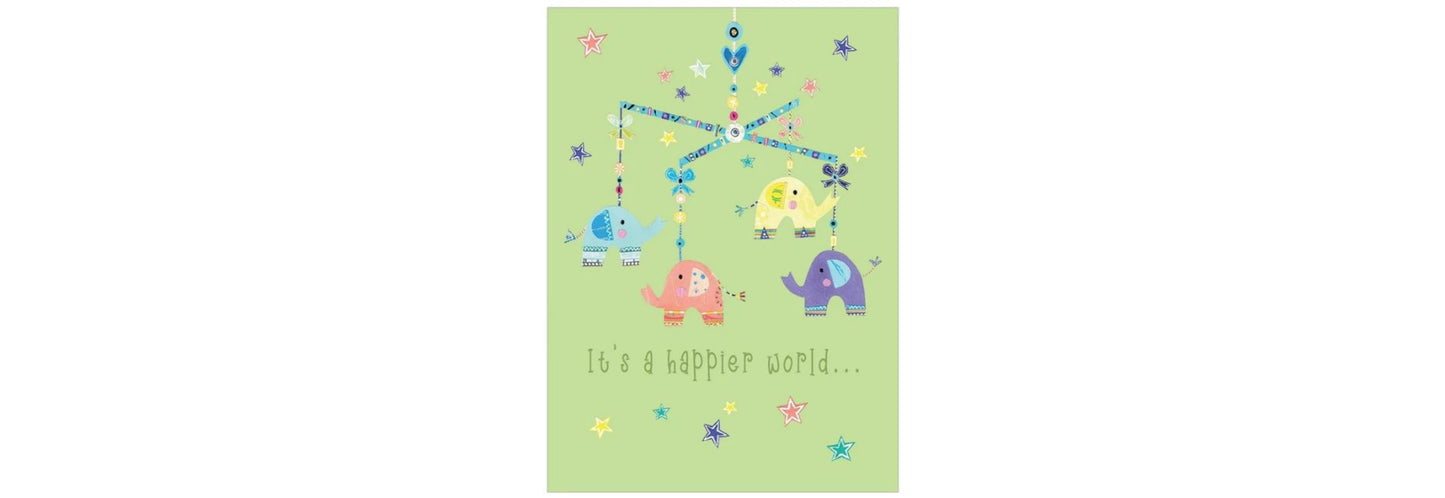 Elephant Mobile New Baby Card