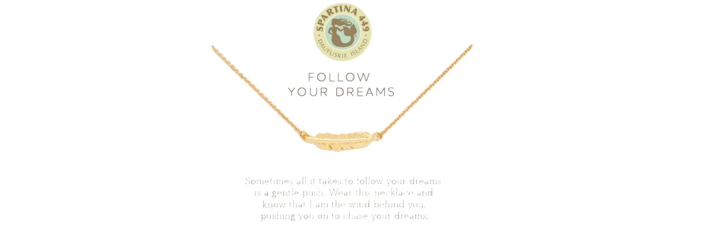 Follow Your Dreams /Feather 18"Necklace - Spartina 449