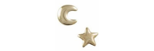 Earrings Gold Star & Moon Studs - Tomas