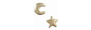 Earrings Gold Star & Moon Studs - Tomas