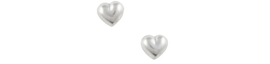 Earrings Simple Silver Heart Studs