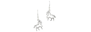 Earrings Silver Horse Cutout Dangle - Tomas