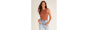 Janice High Neck Tank Top in Vintage Brown - Z Supply