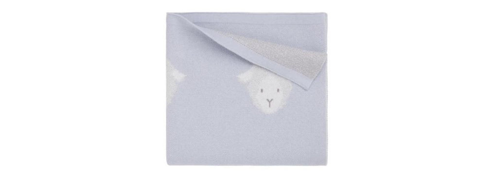 Baby Blanket Blue Lamb Knit - Elegant Baby