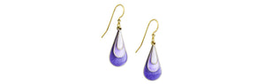 Earrings Layered Purple Tears - Silver Forest
