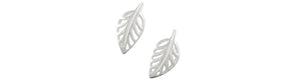 Earrings Silver Small Leaf Post by Tomas