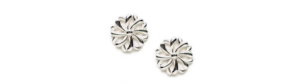 Earrings Sterling Silver Loopy Flower Post - Tomas