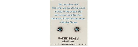 Earrings Quote Mother Teresa - Baked Beads