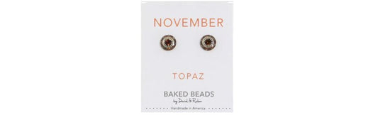 Earrings Topaz November - Baked Beads