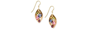Earrings Open w/Colorful Beads - Silver Forest