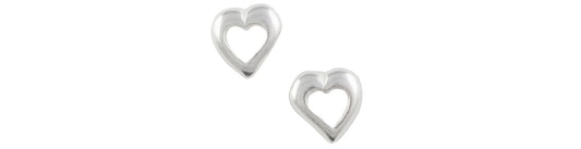 Earrings Sterling Silver Open Heart Studs - Tomas