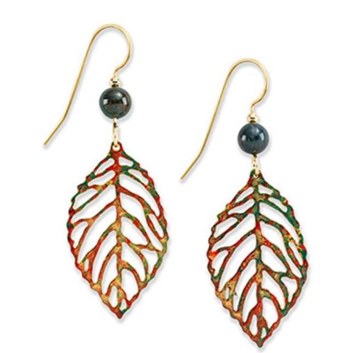 Earrings Open Leaf Fall Colors