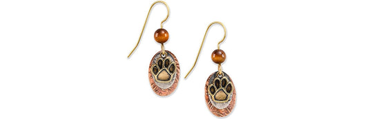 Earrings Paw Print - Silver Forest