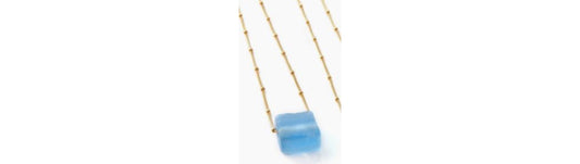 Periwinkle Gold Glass Necklace