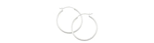 Earrings Silver Hoops Plain 14mm by Tomas