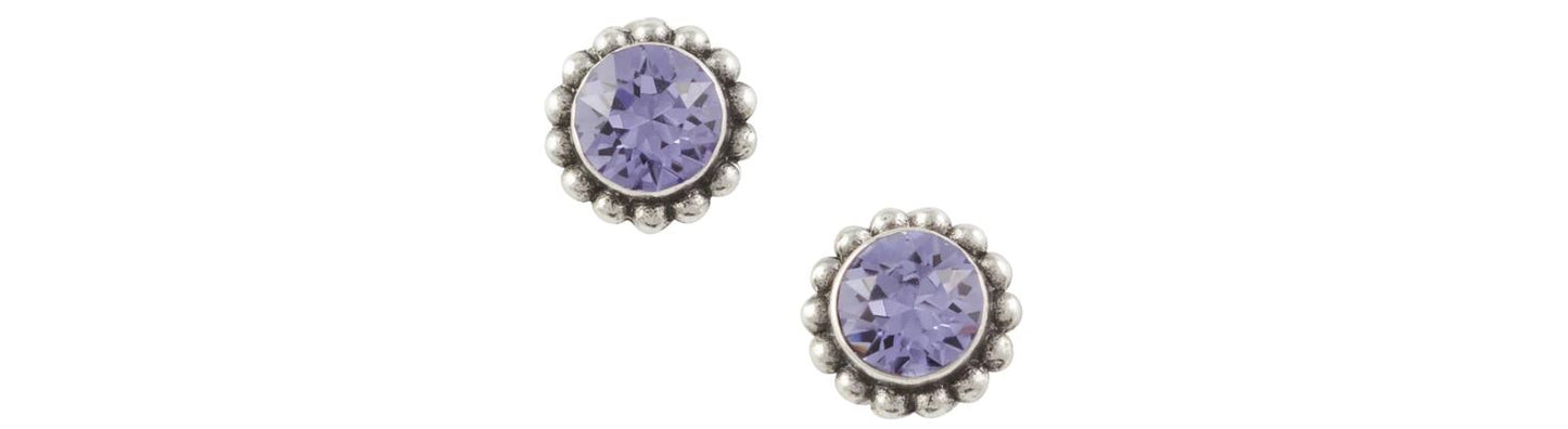 Earrings Bali Crystal Purple Post by Tomas