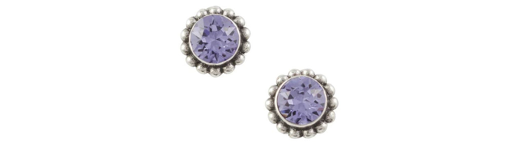 Earrings Bali Crystal Purple Post by Tomas