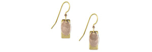 Earrings Gold Rectangle w/Rose Gold Ovals - Silver Forest