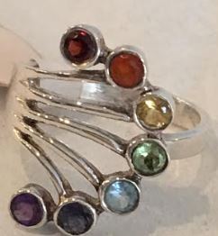 Ring Chakra Fan Sterling Silver Adjustable