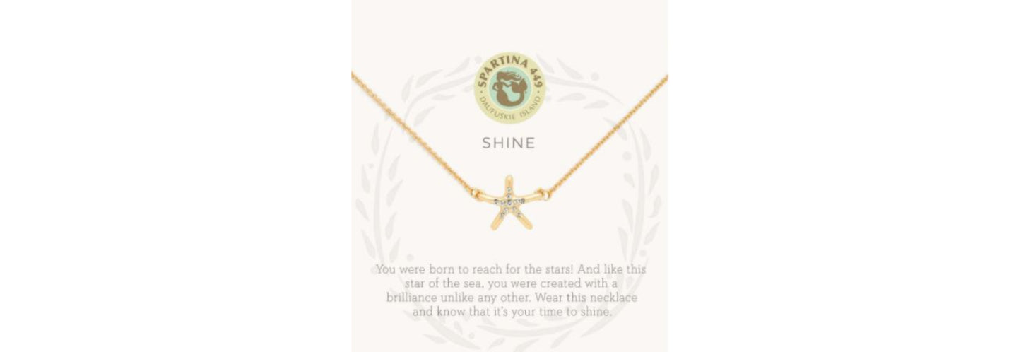 Shine/ Star Fish Necklace Gold - Spartina 449