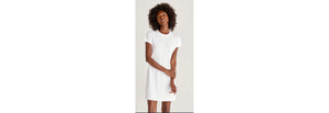 Modern Crew Slub Tee  Shirt Dress in White by Z Supply