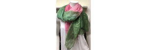 Scarf Silk Two Toned Diamond Sheer Pink & Green
