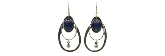 Earrings Silver & Blue Dangle - Silver Forest